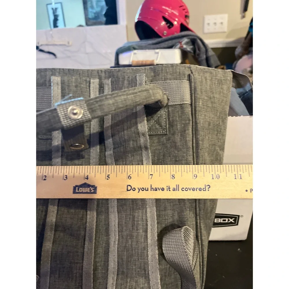 Gray Heathered Diaper Bag Backpack Insulated Bottle Pockets Travel Baby Bag‎